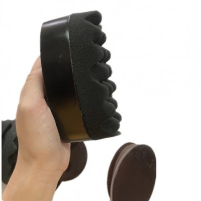 Private Label Wooden Magic Twist Hair Curl Sponge Brush For Baber Shop/Hair Sponge Twist