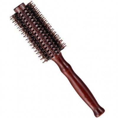 Wooden Round Hair Brush Hairbrush Wood Natural Boar Bristle